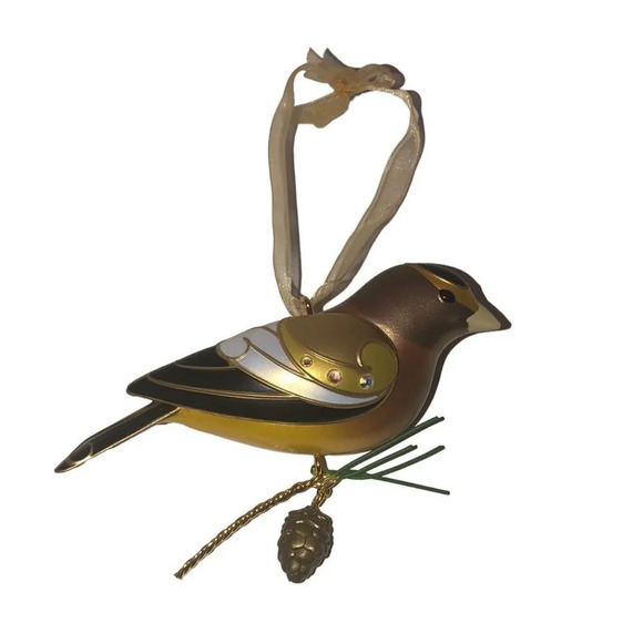 HALLMARK KEEPSAKE “Evening Grosbeck” ‘21 Beauty of Birds Christmas Xmas Ornament - Picture 1 of 5